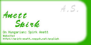 anett spirk business card